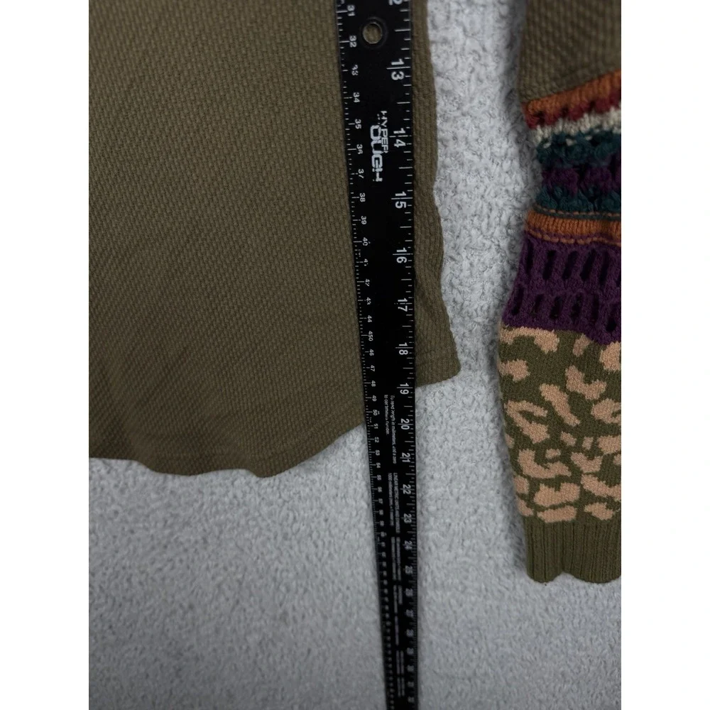 Free People Switch It Up Boho Thermal Knit Decorative Fun Cuff Top XS